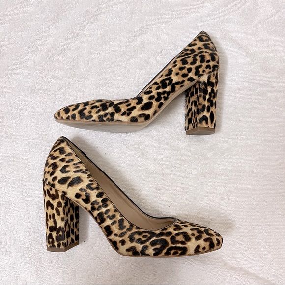 Sam Edelman Stillson Leopard Print Calf Hair Block Heel Size 8 - Picture 4 of 8